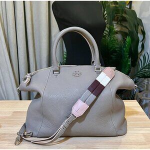 TORY BURCH GREY BERKLEY DOME SHOULDER BAG